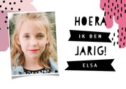 Vrolijke uitnodiging kinderfeestje verfstrepen en stipjes  2