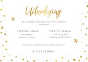 Vrolijke uitnodiging lentefeest met eigen foto confetti 3