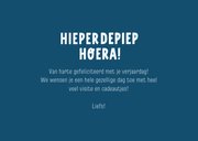 Vrolijke verjaardagskaart hieperdepiep blauw met foto 3