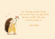 Vrolijke wenskaart dieren die een lijn van bloemen dragen 3