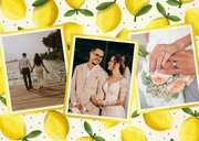 Vrolijke zomerse bedankkaart met citroenen - trouwen  2