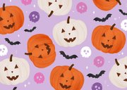 Wenskaart happy spooky season Halloween pompoen vleermuis 2