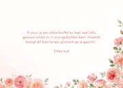 Wenskaart heel veel liefs met roze bloemenkader 3