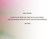 Wenskaart koolzaad in roze tulpenveld veel liefs 3