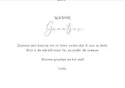 Wenskaart winter met foto van plantje uit de sneeuw 3