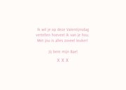 Witte trendy valentijnskaart met roze letter bae 3