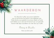 Zakelijke botanische waardebon kerstkaart met logo 3