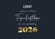 Zakelijke kerst kaart 2026 goud eigen foto's of logo 3