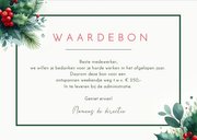 Zakelijke kerst waardebon met kersttakjes en tekst 3