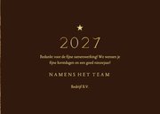 Zakelijke kerstkaart 2027 transparante foto met goudfolie 3