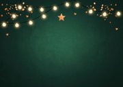 Zakelijke kerstkaart groen sparkles koperlook lampjes 2