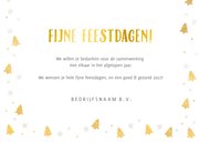 Zakelijke kerstkaart met gouden kerstboompjes en eigen foto 3