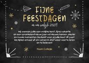 Zakelijke kerstkaart onderwijs krijtbord doodle leerlingen 3