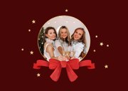 Zakelijke kerstkaart prettige feestdagen strikjes rood goud 2