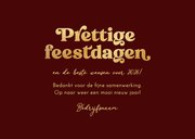 Zakelijke kerstkaart prettige feestdagen strikjes rood goud 3