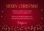 Zakelijke kerstkaart rood lampjes confetti goudlook 3
