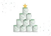 Zakelijke kerstkaart schilder verfblikken kerstboom foto's 2