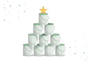Zakelijke kerstkaart schilder verfblikken kerstboom foto's 2