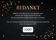 Zakelijke kerstkaart zwart bedankt medewerkers goudlook 3