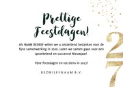 Zakelijke nieuwjaarskaart fotocollage jaartal goud sterren 3