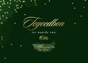 Zakelijke tegoedbon kerst feestdagen strik goud confetti 2