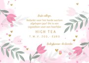 Zakelijke tegoedbon roze bloemen takjes hartjes waterverf 3