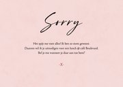 Zomaar kaart sorry kusjes liefde goud roze 3