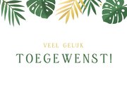 Zomerse felicitatiekaart nieuw stekkie met monstera bladeren 2