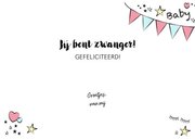 Zwangerschap -Hippe felicitatie kaart in handlettering-stijl 3