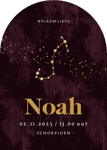  Boogvorm geboortekaart sterrenbeeld schorpioen astrologie