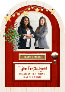 Kerstkaart makelaardij in vorm van kerst deur 