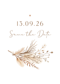 Ovaal bohemian klassiek gedroogde takjes save the date