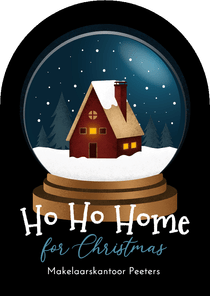 Zakelijke kerstkaart makelaardij huis sneeuwbol home