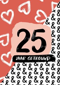 25 jaar getrouwd hartjes en zwart-wit