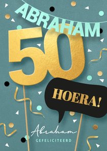 50 jaar verjaardagskaart Abraham man