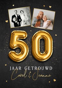 50 jarig jubileumfeest huwelijk gouden ballonnen foto's 