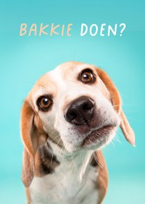 Afspreken verzoek kaart van hond met schuin koppie