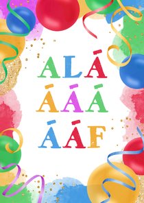 Alaaf carnavalskaart veel plezier kleurrijk confetti ballon