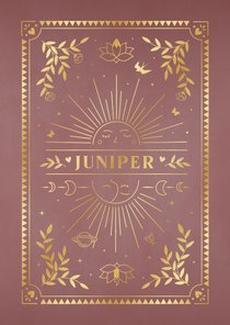 Astrologie geboortekaartje meisje maan en zon met foliedruk