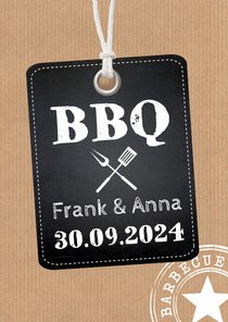 BBQ uitnodiging kraftprint label