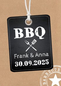 BBQ uitnodiging kraftprint label