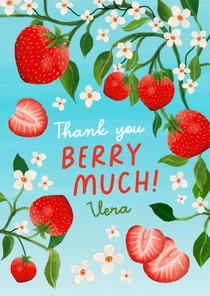 Bedankkaart 'Berry much'