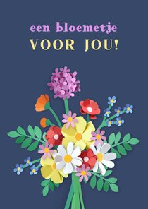 Bedankkaart boeketje bloemen