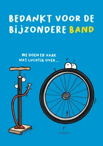 Bedankkaart fietsband met fietspomp