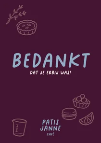 Bedankkaart met bak illustraties x Patisjanne