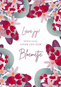 Bedankkaart met uitbundige bloemen