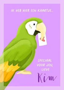 Bedankkaart papegaai met envelop
