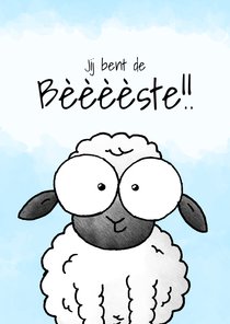 Bedankkaart schaap - Jij bent de bèèèèste!!