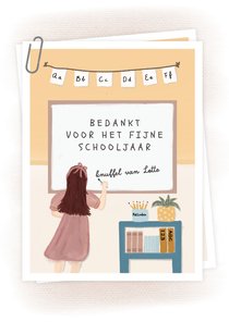 Bedankkaart schoolbord