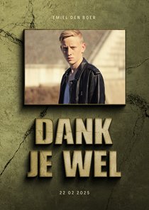 Bedankkaart vormsel stoer filmposter donkergroen